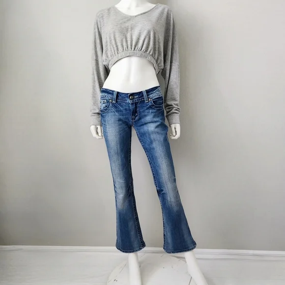 Miss Me Boot / Kick Flare Ankle Jeans With Studs & Contrast Stitching, Size 28 - Picture 2 of 16